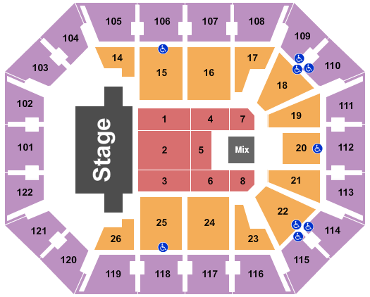 Mohegan Sun Arena TSO Seating Chart